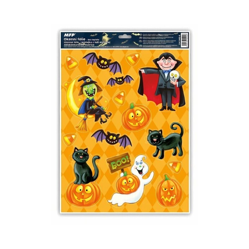 MFP Okenní fólie halloween glitr HA001 30x42cm(144/bal)