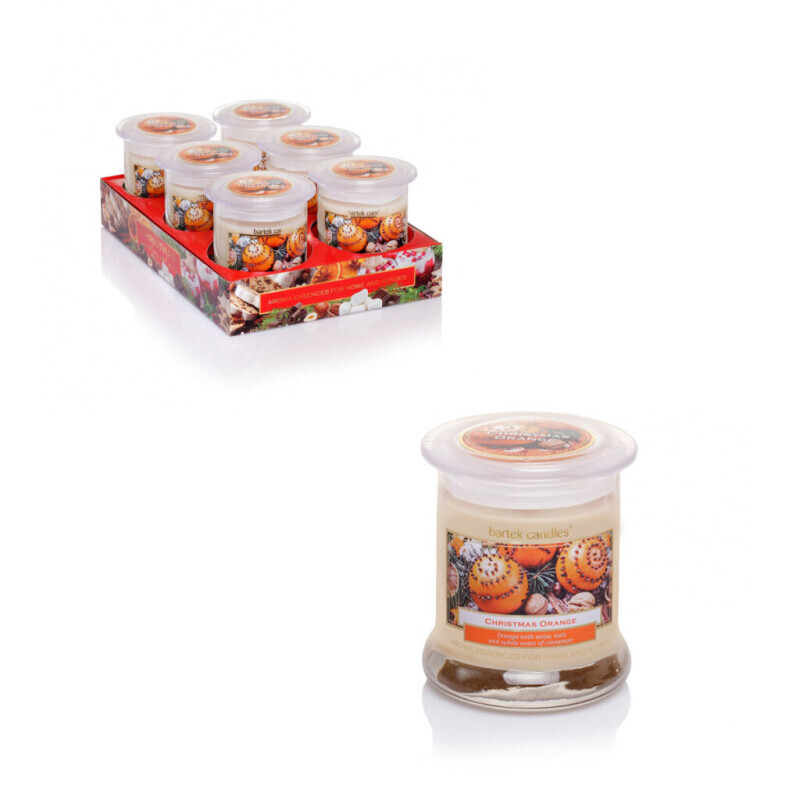 Bartek 260g Svíčka ve skle Christmas Orange (6/krt)