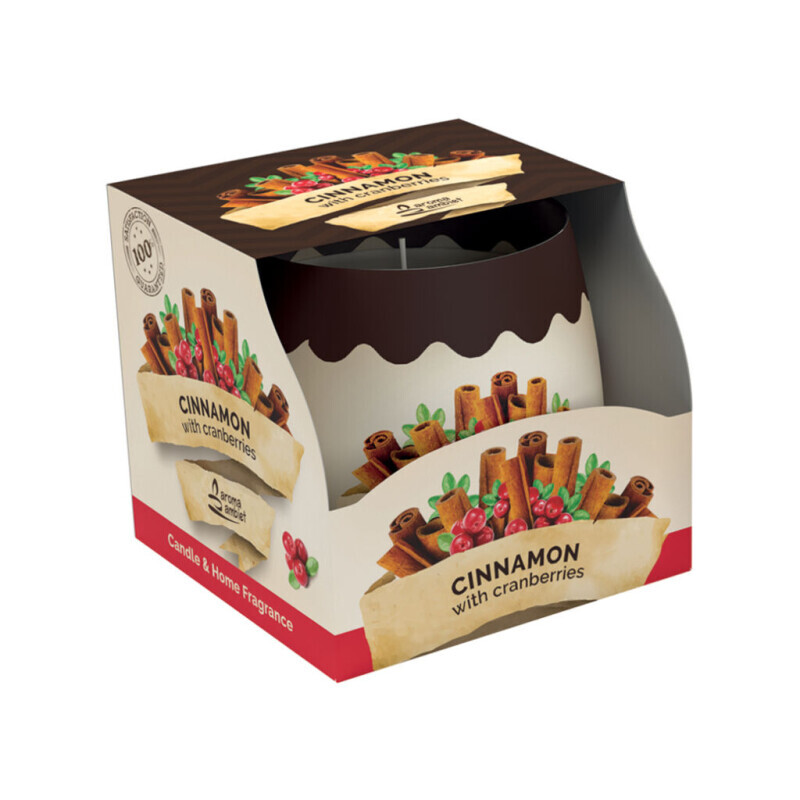 Santo 100g svíčka ve skle Cinnamon&Cranberries (12/krt)