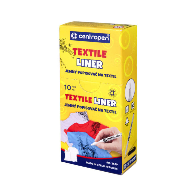 Centropen Popisovač Textile Black (10/bal 200/krt)