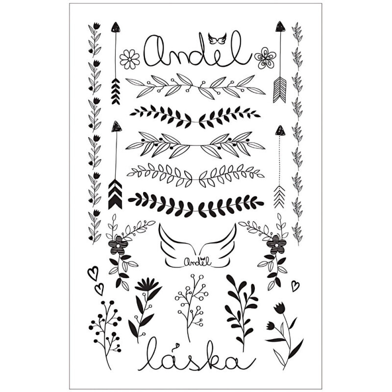 Tetovací obtisky 8,5x13cm,láska/anděl (1008/krt)