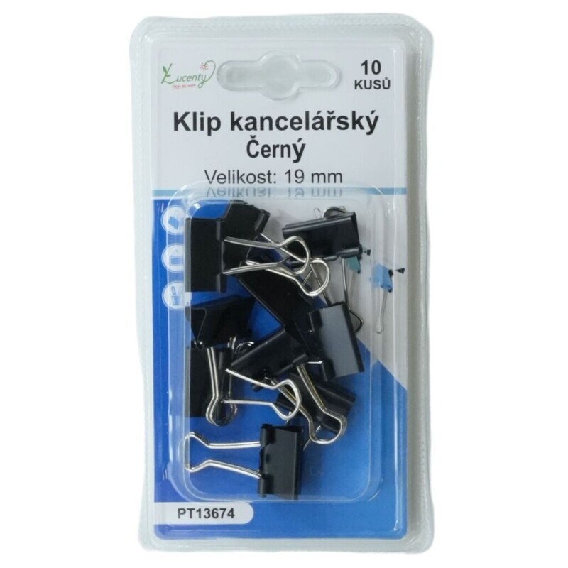 Klip kancelářský Black 19mm/10ks (24/bal 288/krt)