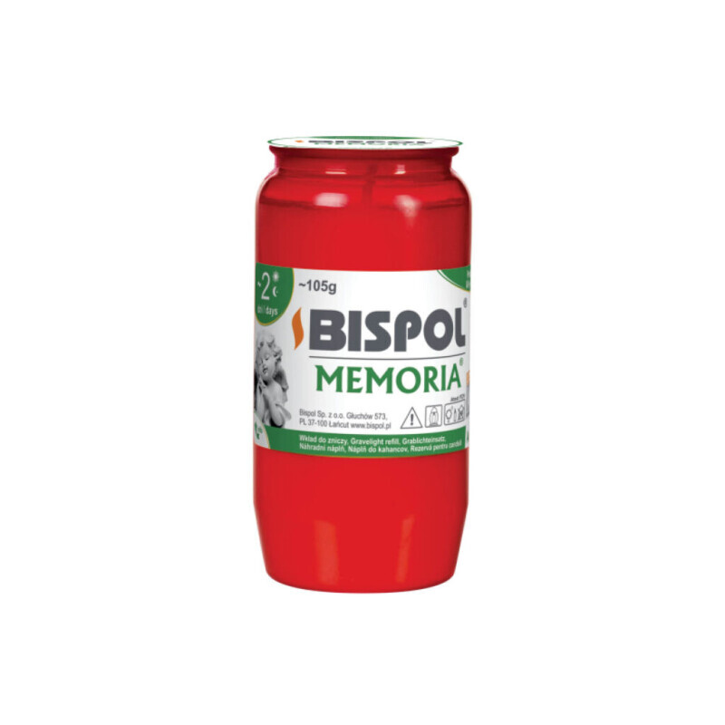 Bispol Svíčka hřbitovní olejová Memoria 2dni/105g Red (30/krt)