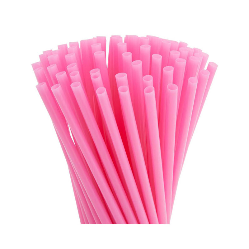 Slámky 0,8*25cm Jumbo 150ks Pink (40/krt)