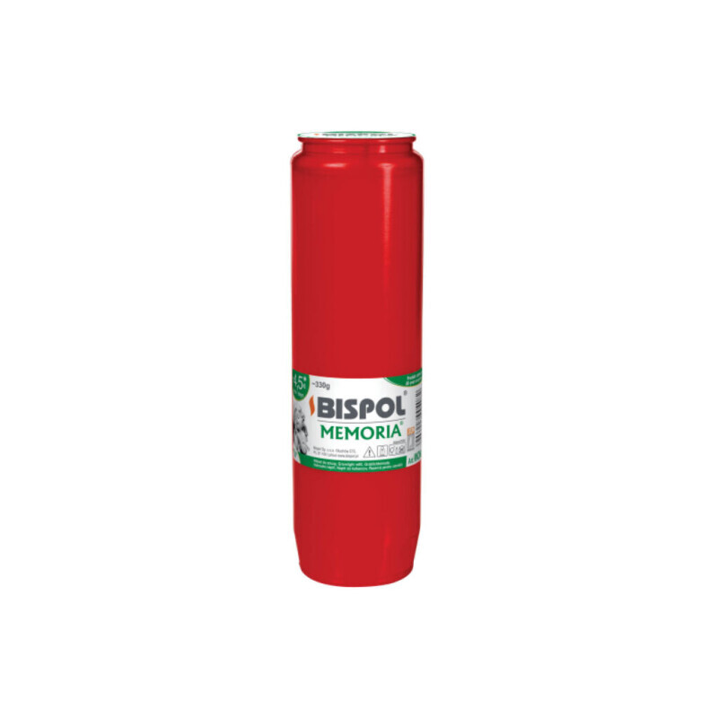 Bispol Svíčka hřbitovní olejová Memoria 4,5dni/330g Red (24/krt)