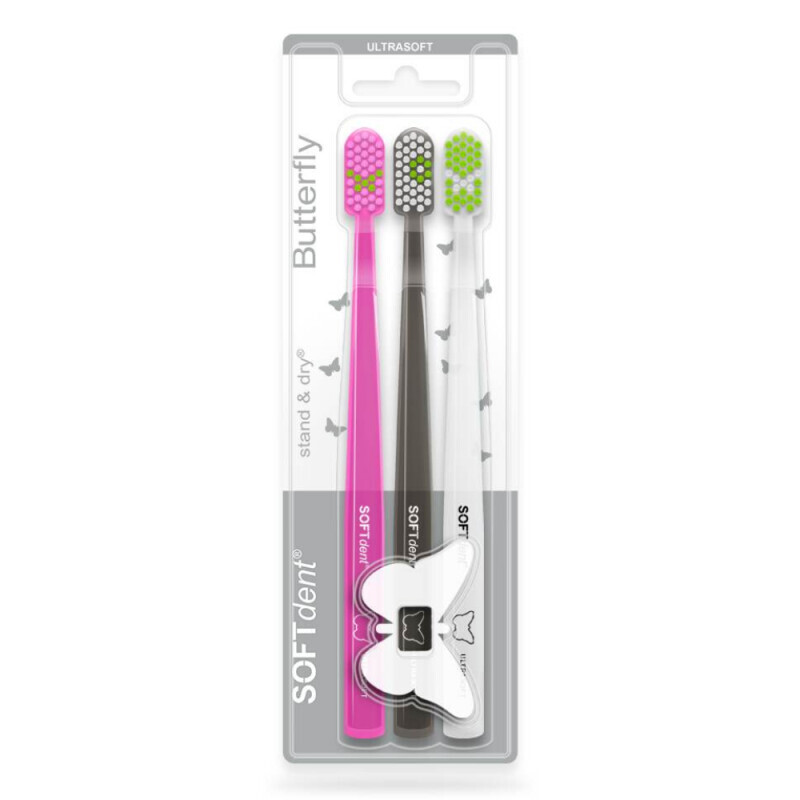 Soft Dent zubní kartáček Butterfly 3ks Ultrasoft (12/krt)