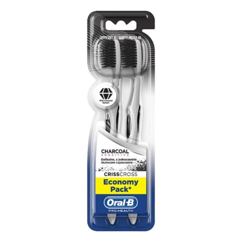 Oral-B Zubní kartáček Charcoal Sensitive Extra Soft 2ks(96/krt)