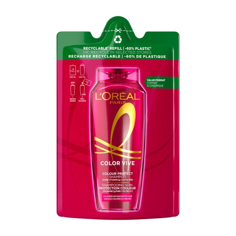 Loreal 250ml Šampon náhradní náplň Color Vive (12/krt)