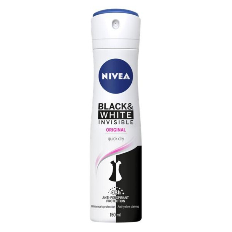 Nivea 150ml Spray N F AP B&W Invisible Original (6/krt)