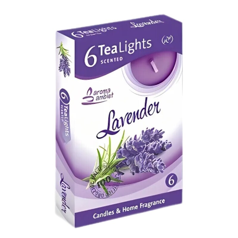 Santo Svíčka čajová 6ks Lavender(45/krt)
