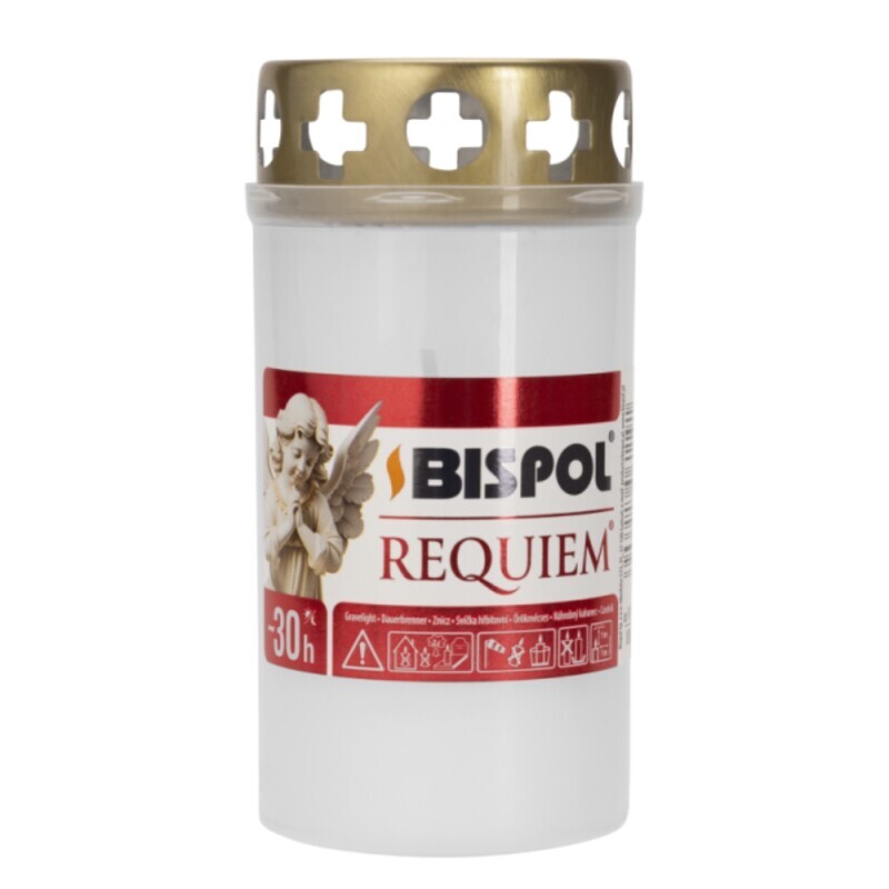 Bispol Svíčka hřbitovní olejová s víčkem 30h/100g (20/krt)