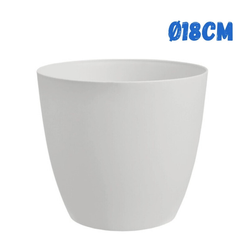 Květináč Ella mat Ø18cm bílá (9/krt)