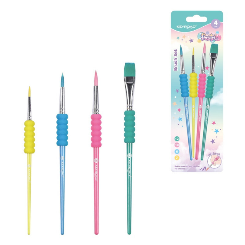 Keyroad Sada štětců Pastel pěnový úchop(12/bal 144/krt)
