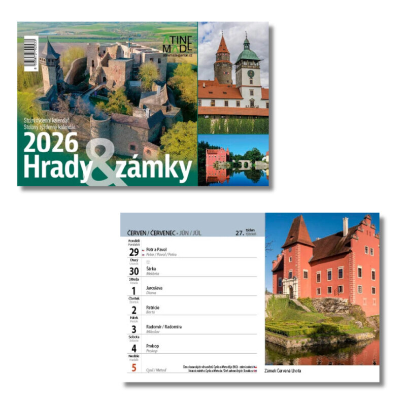 Atinemade Kalendář Hrady a zámky (10/krt)