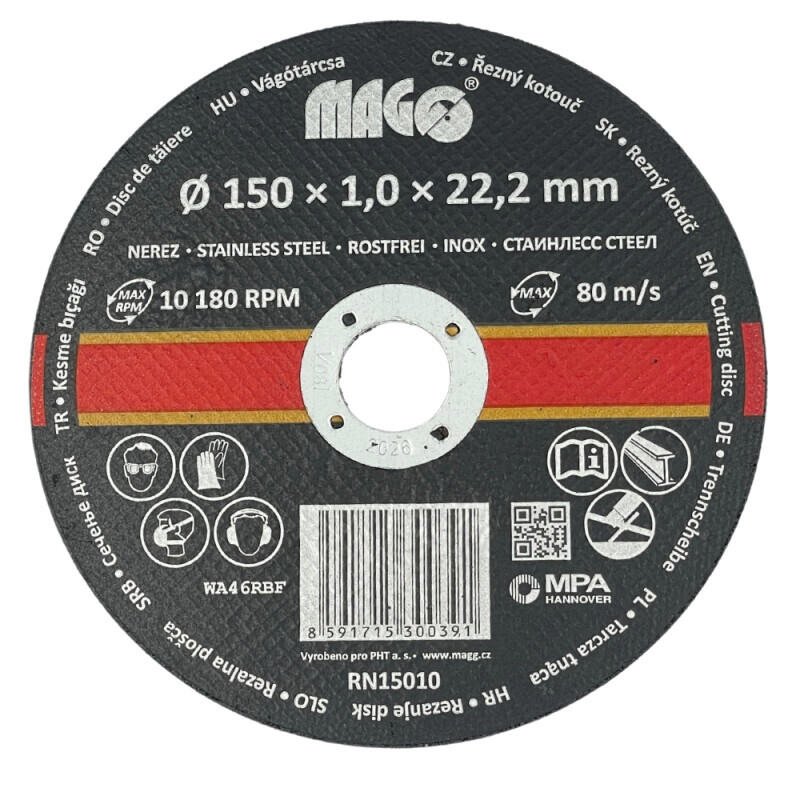 Řezný kotouč na nerez 150x1,0x22,2mm (5/bal 50/krt)