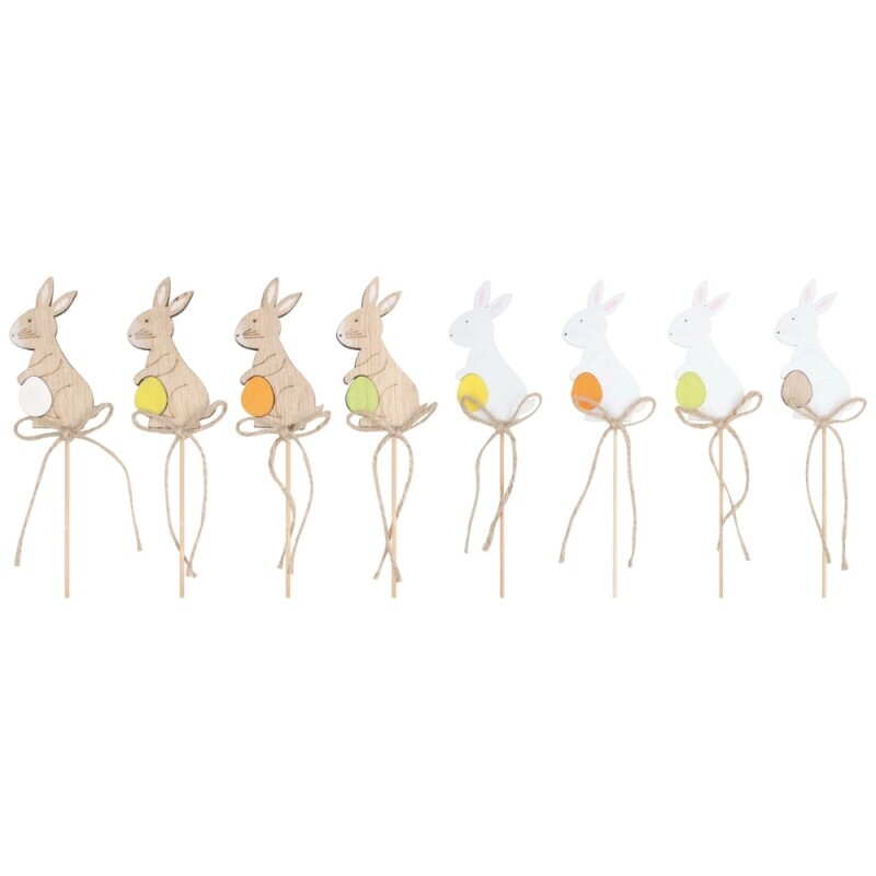 Velikonoční dekorace zápich dřev. Zajíc 7,5cm (18/bal 216/krt)