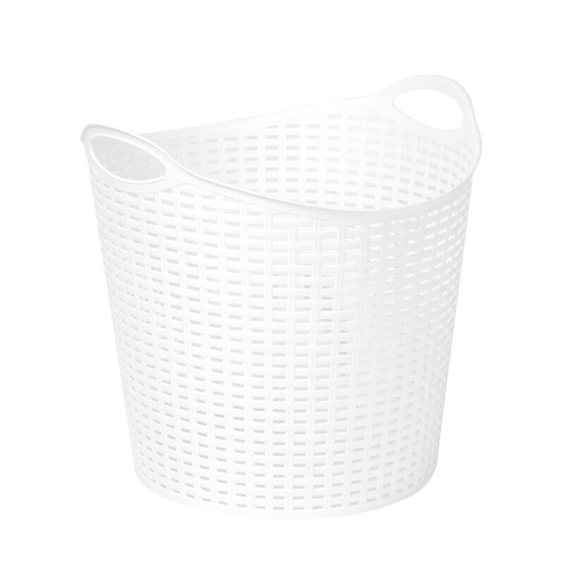 P.Forte Košík plast Rattan 27,5l White (6/bal)