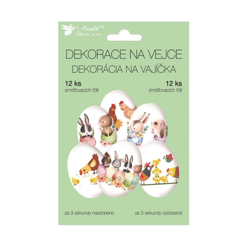 Velikonoční vodové obtisky na vajíčka 7758 košilky zvířátka (240/krt)