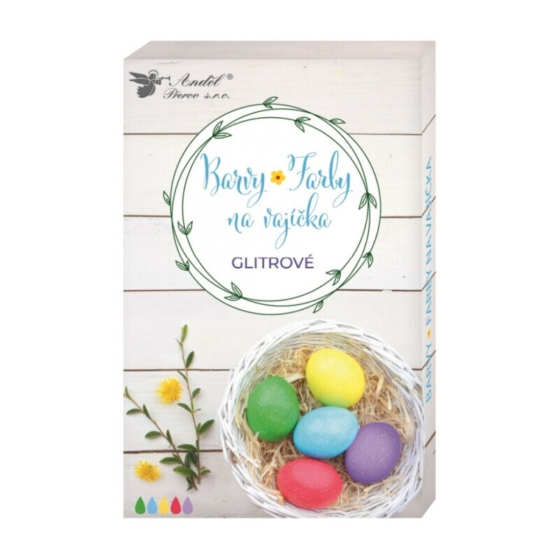 Velikonoční barvy na vajíčka 5ks gelové glitrové (10/bal 90/krt)
