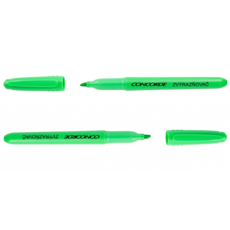 Concorde Zvýrazňovač zkosený hrot 1-4mm zelená (12/bal 144/krt)