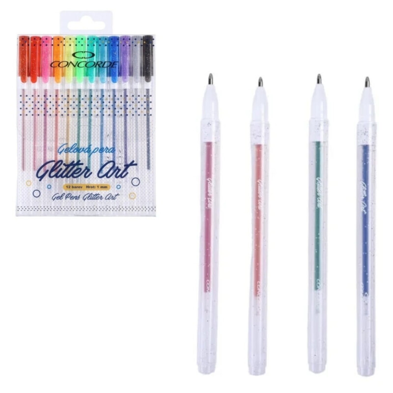 Concorde Pero gel. Neon Glitter Art 1,0mm 12ks (12/bal 144/krt)