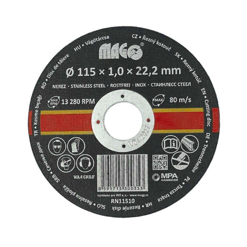 Řezný kotouč na nerez 115x1,0x22,2mm