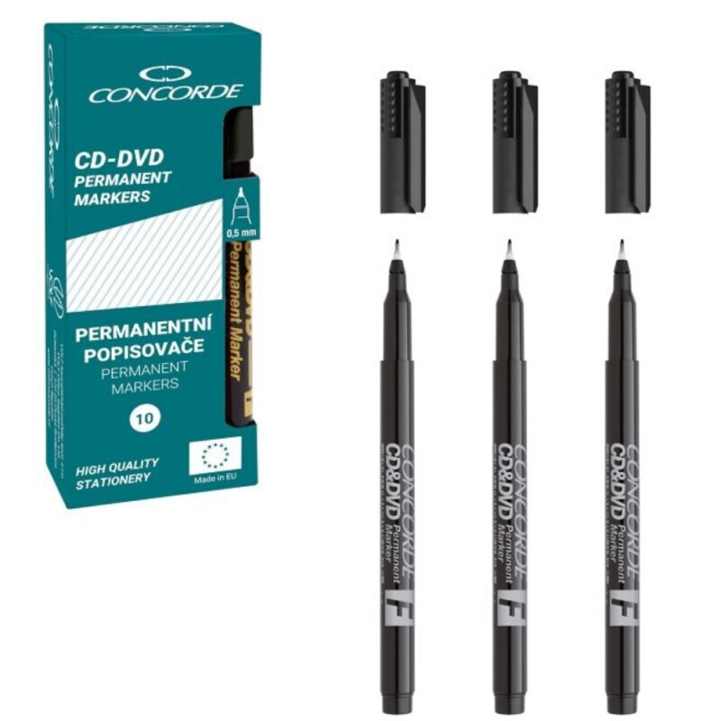 Concorde Popisovač CD&DVD Black (10/bal 100/krt)