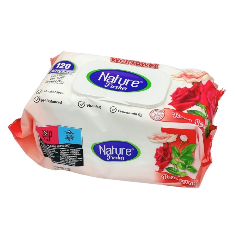 Nature Fresher Vlh.ubrousky 120ks Rose  (12/bal)