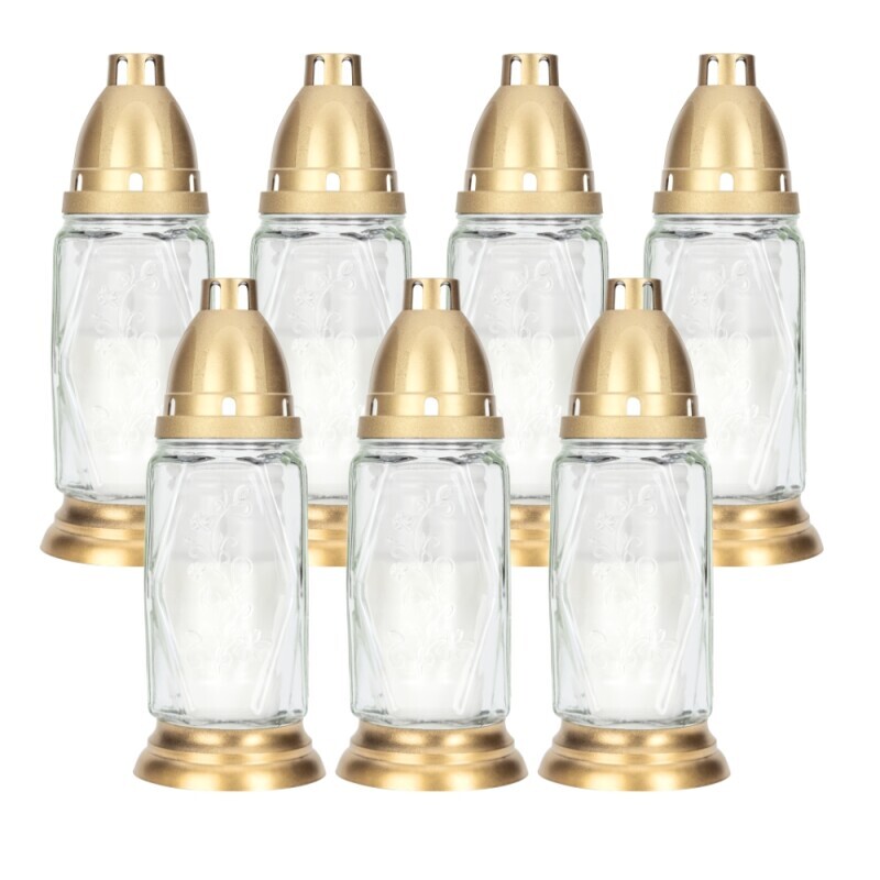 Bispol Svíčka hřbitovní sklo 70g/25h 1007 White(12/krt)