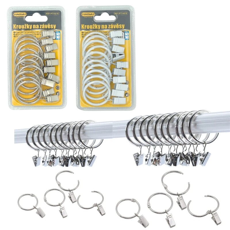 Kroužky na závěsy 10ks (12/bal 144/krt)