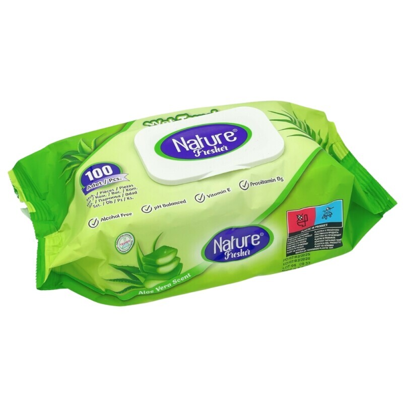 Nature Fresher Vlh.ubrousky 100ks Aloe Vera (12/bal)