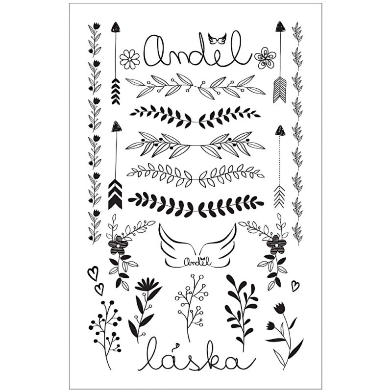 Tetovací obtisky 8,5x13cm,láska/anděl (1008/krt)