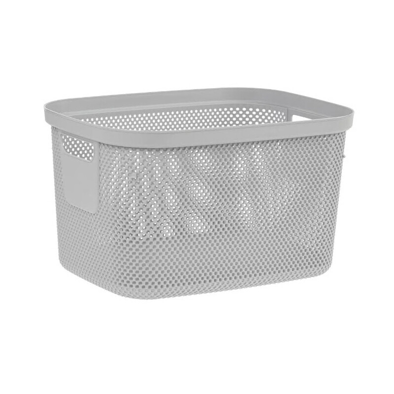 Úložný koš rattan 38x28,5x22,5 18L šedá (6/krt)
