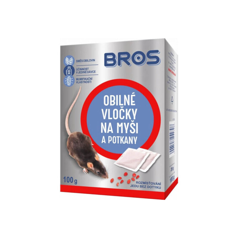 Bros Vločky na myši, krysy a potkany Obilné 100g (12/krt)