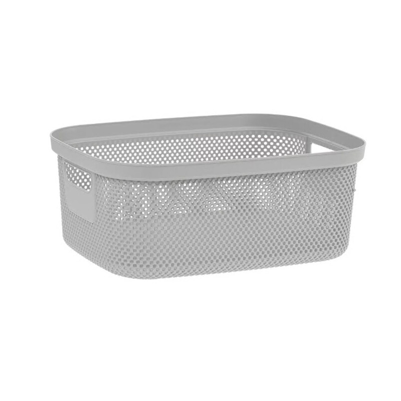 Úložný koš rattan 38x28,5x15 12L šedá (6/krt)