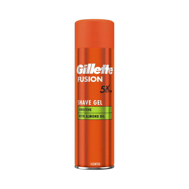 Gillette 200ml Gel na holení Fusion Sensitive Almond Oil (6/bal)