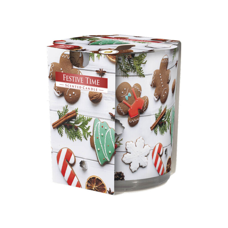 Bispol Svíčka ve skle SN72/100g Festive Time (6/krt)