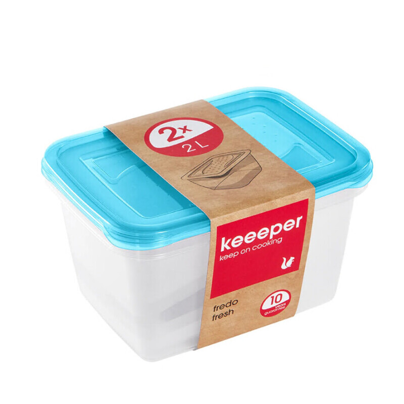 Set dóz na potraviny 2x2L modrá-průhl.(6/krt)