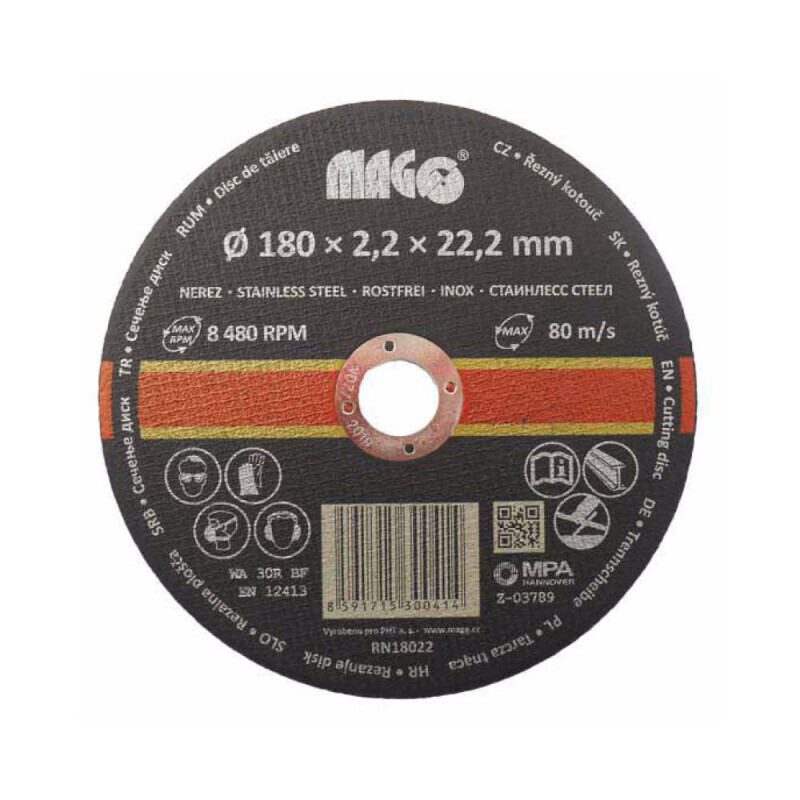 Magg Řezný kotouč na nerez 180*2,2*22,2mm (5/bal 20/krt)