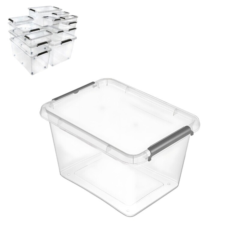 Úložný box+víkem průhl. 15,5L(5/krt)