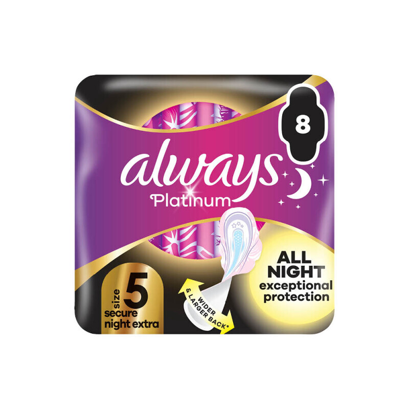 Always vložky Ultra Platinum Extra Secure Night 8ks (8/krt)