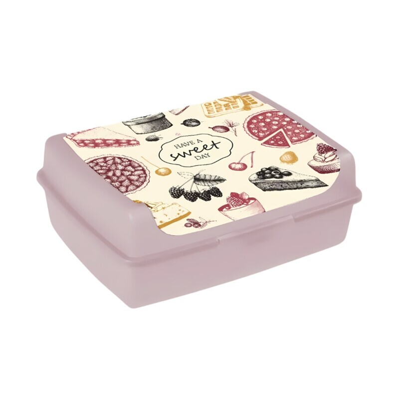 Svačinový box 17x13x7 1L růžová (10/krt)