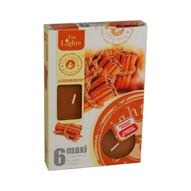 Admit Svíčka čajová Maxi 6ks Cinnamon (8/bal)