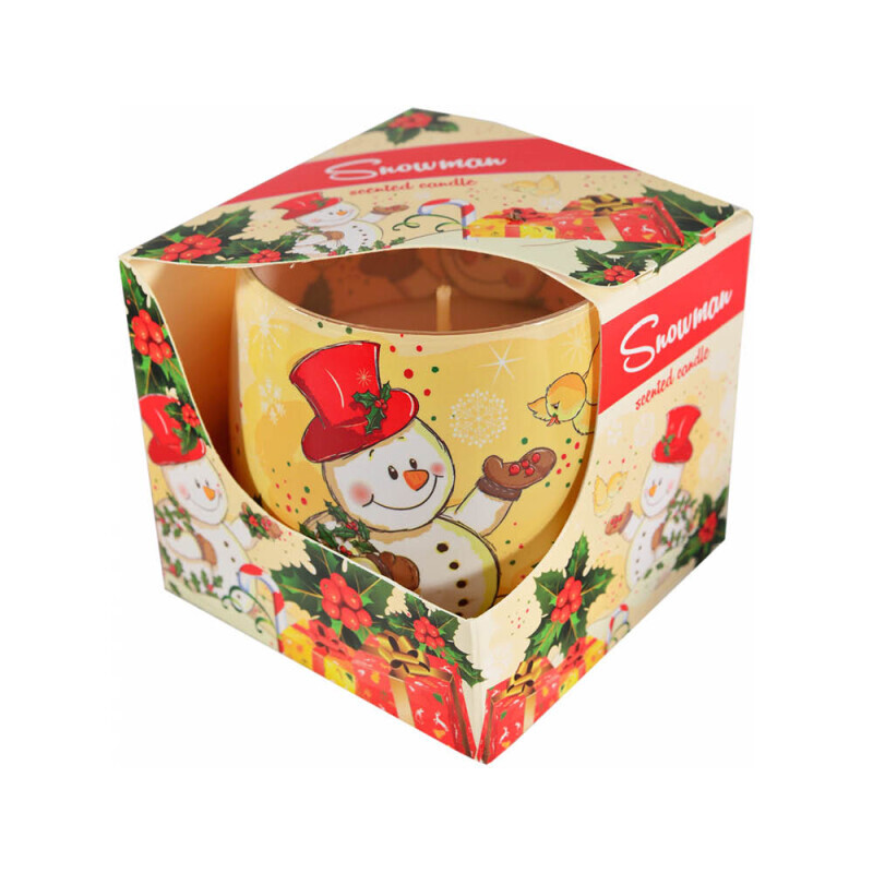 Admit Svíčka ve skle 100g Christmas Snowman (12/bal)