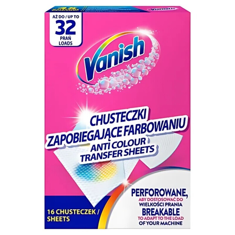 VANISH ubrousky Color Protect 16 ks/32 praní (12/krt)