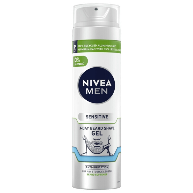 Nivea 200ml Gel na holení CZ Sensitive na 3dňové strnisko(12/krt)