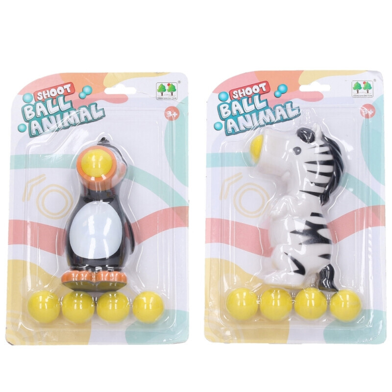 Zvířátko střílející míčky 14cm 4ass (168/krt)