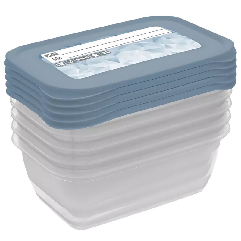 Set dóz+popisovatelným víčkem 5x0,50L modrá(6/krt)