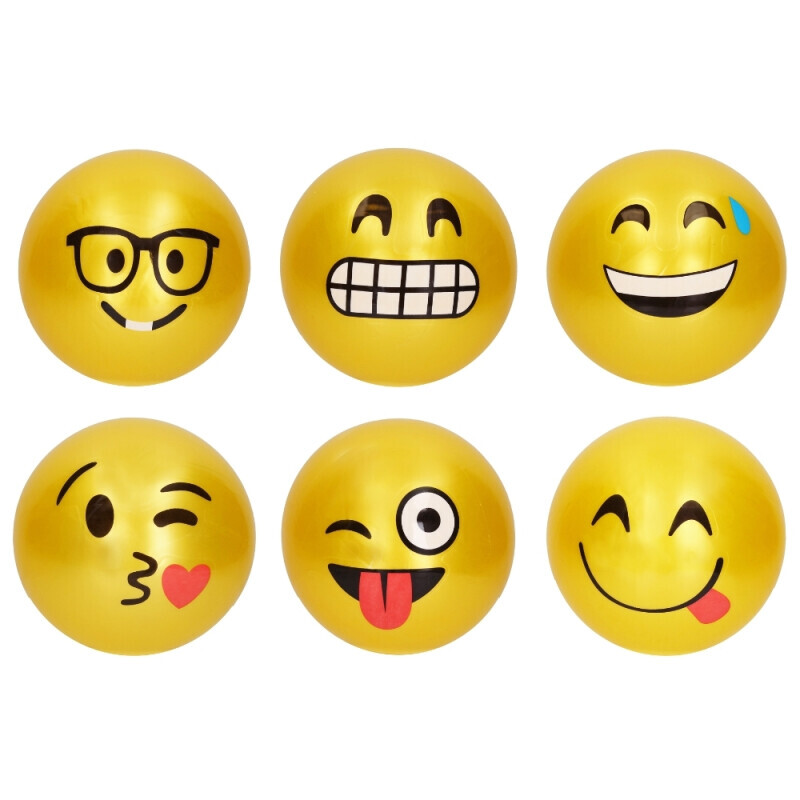 Míč gumoví emoji 22cm 6ass (500/krt)