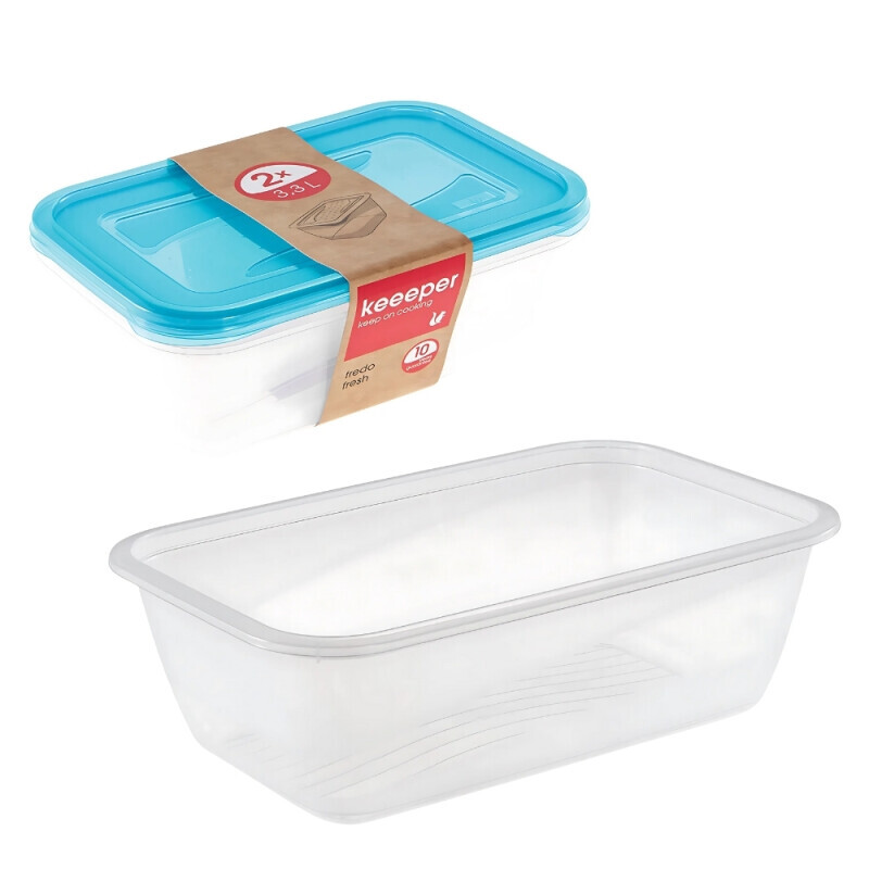 Set dóz na potraviny 2x2L modrá-průhl.(6/krt)